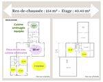 Plan non à l'échelle de la maison de 194.40 m² habitables